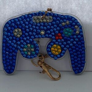 Handmade double sided diamond art controller keychain these are